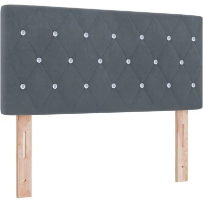 Image of vidaXL LED Headboard Crystal Button Tufted Dark Grey 90 cm Velvet