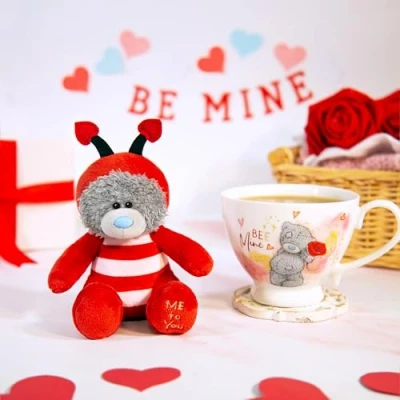 Image of Me to You Tatty Teddy Mug and Plush Gift Set Official Valentine&#039;s Day Collection, White, Red
