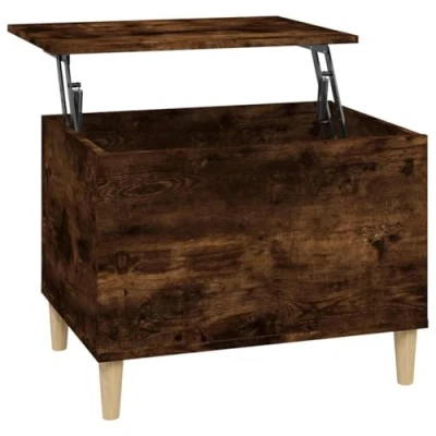 Image of vidaXL Coffee Table Home Indoor Living Room Telephone Hallway Tea End Accent Side Centre Couch Sofa Desk Furniture Smoked Oak Engineered Wood