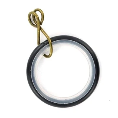 Image of Merriway BH05510 (24 Pcs) Silent Running Curtain Drapery Pole Rod Ring Loose Eye Black Inner Dimension 32mm Pack of 24 Pieces