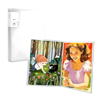Image of Diamond Painting Storage Presentation Book, A3 Art Protectors Portfolio Clear Folder with 60 Pockets Cover for Paintings 30 x 40cm or Smaller