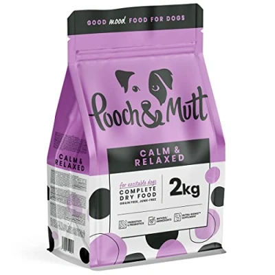 Image of Pooch &amp; Mutt Calm Relaxed, Complete Dry Dog Food (Grain Free), Turkey and Sweet Potato, 2kg (Packaging may vary)