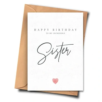Image of Fat Flamingos Birthday Card for Sister Happy to My Incredible Her (A5 5.8x8.3inch 14.8x210cm) With Envelope