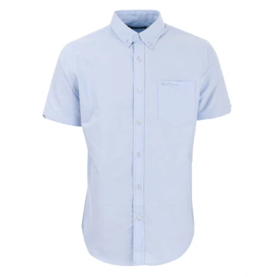 Image of Ben Sherman Men&#039;s Oxford Short Sleeve Shirt in Blue