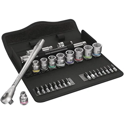 Image of 8100 SB 7 Zyklop Metal Push Ratchet &amp; Socket Set of 29 Metric 3/8in Drive