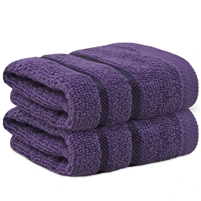 Image of Towelogy® Fast Drying Flannel Face Cloth 100% Cotton Super Soft Premium Washcloths Facial Towels OEKO TEX Certified 33x33 cm (Eggplant, 2)