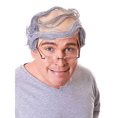 Image of Bristol Novelty BW070 Baldy Man Wig For Men Black and White, Grey, One Size
