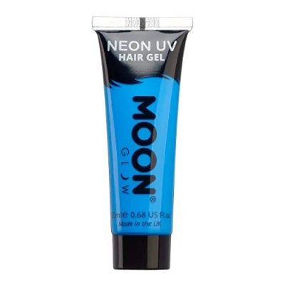 Image of Moon Glow Neon UV hair Gel 20ml Intense Blue Temporary wash out colour dye Spike and glow!