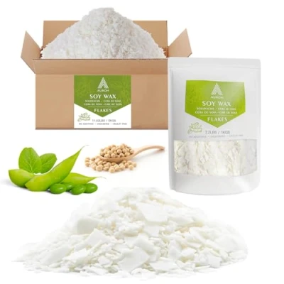 Image of Auroh 15KG/253lb Pure Soy Wax for Candle Making Natural SOYA Container Flakes Biodegradable, eco Friendly