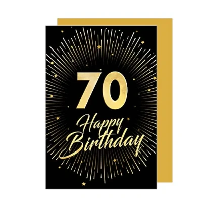 Image of Edition Seidel Premium 70th Birthday Card with Envelope Greeting Billet Happy Man Woman (GZ345 70 SW023)