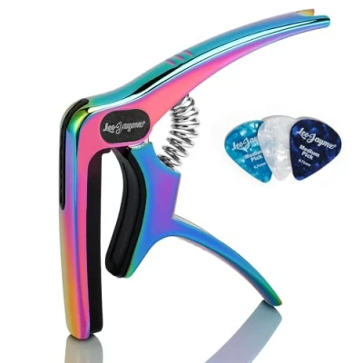 Image of Leo Jaymz Heavy Duty Guitar Capo for Acoustic/Electric Guitars, Clip made of Zinc Alloy Metal, Clamp Bass Classical Guitar, Ukulele, Mandolin,Banjo (Dazzling Purple)
