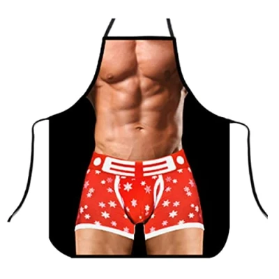 Image of Macho Apron Prank Xmas Gift Present Friends Him Husband Fun Rude Boyfriend Men Man bbq Baking Sexy Chef Christmas Teenager April Fools Secret Santa 40th 50th 60th 21st Birthday Her Novelty