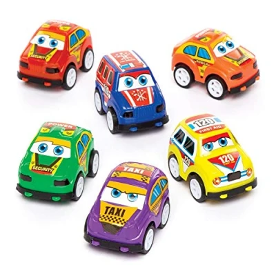 Image of Baker Ross AW503 Mini Pull Back Racers, Party Bag Fillers Toy Cars for Kids (Pack of 6), Small