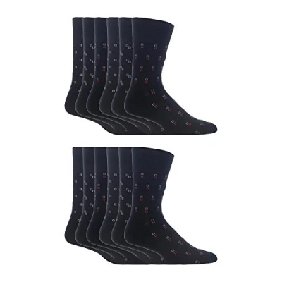 Image of Gentle Grip 12 Pairs men&#039;s no elastic socks 6 11 uk, 39 45 eur, Plain Colours (MGG46)