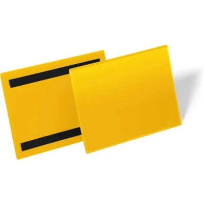Image of Durable Magnetic Document Sleeve A5 Landscape, Pack of 50 Pieces, Yellow