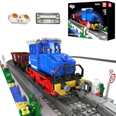 Image of Mould King 12038 Train Building Block Kits, 1117+ PCS MOC Sets with Tracks, Remote/App Control Engineering Toy Kit, Scale Model for Adults Kids Collections Enthusiasts 8+