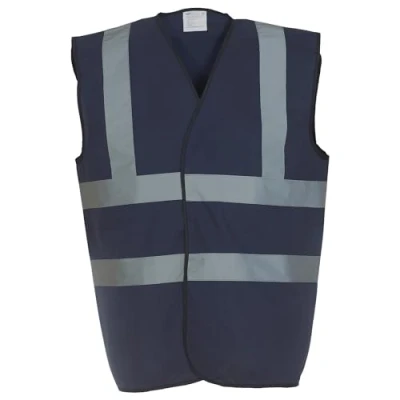 Image of Yoko Men&#039;s Yk001/Hvw100 Hi Vis 2 Band and Braces Waistcoat Navy, Small