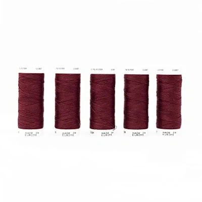 Image of KORBOND 500m Deep Red Polyester 5 x 100m Reels Thread for Hand Sewing Machines No Shrinkage Ideal Mending, Tailoring, Quilting, Crafting, Repairs and Embellishment