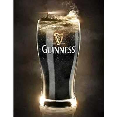 Image of Vintage Advertising Wall Tin Plaque 20x15cm Pub Shed Bar Man Cave Home Bedroom Office Kitchen Gift Metal Sign Guinness Draught Stout Ale Pint Irish Ireland