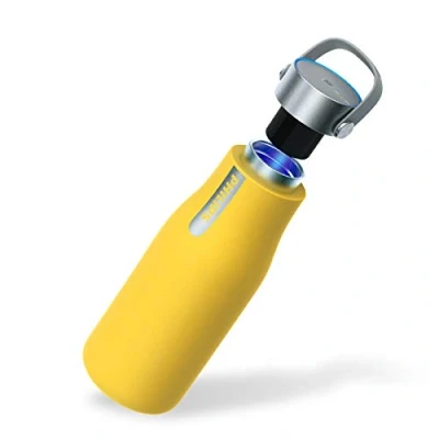 Image of PHILIPS Water GoZero Self Cleaning Smart Bottle Vacuum Stainless Steel Insulated with Handle Double wall, Auto Cleaning, Keep Drink Hot or Cold, BPA Free (Yellow 12 oz.)