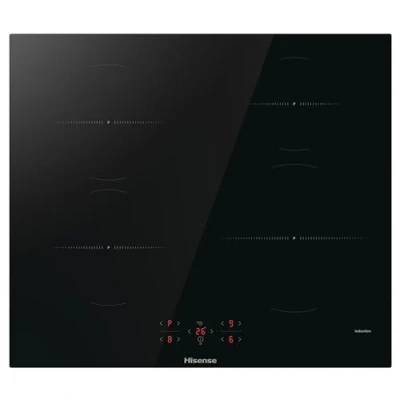 Image of Hisense HI6401BSC Built in 60cm Induction Hob Ceramic Glass Panel, Child Lock, Touch control, Timer Function Black 7200W, 595 x 54 520 mm (W H D)
