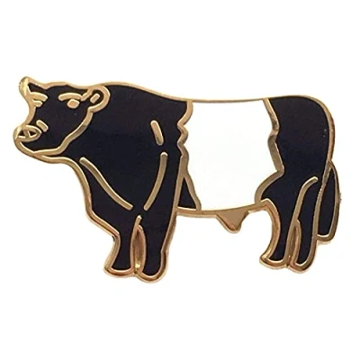 Image of Smartbadge® Belted Galloway Cow Hard Quality Enamel Lapel Pin Badge