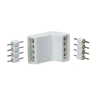 Image of Paulmann 70334 YourLED Corner Connector for LED Strip 4 Pack Accessory White Black Plastic 2X incl. Way pin