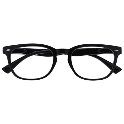 Image of The Reading Glasses Company Black Readers Gregory Peck Style Mens Womens Spring Hinges R14 1 +1.00