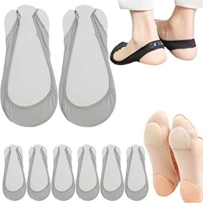 Image of Sock Style Ball of Foot Cushions for Women Metatarsal Pads, Relieving Fatigue Shoe Pads Socks Forefoot 4 Pairs Support Relief Pain Blister Callus Cushion feet（Gray）