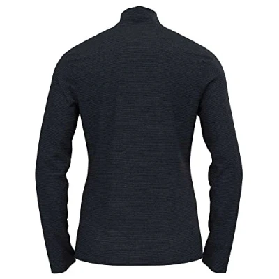 Image of Odlo Women Long sleeved shirt with zipper ROY, dark sapphire black stripes, M