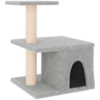 Image of vidaXL Cat Tree with Sisal Scratching Posts Light Grey 48 cm