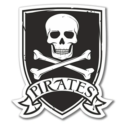 Image of 2 x 10cm/100mm Pirate Jolly Roger Vinyl Sticker Decal Laptop Travel Luggage Car Bike Sign Fun #4080