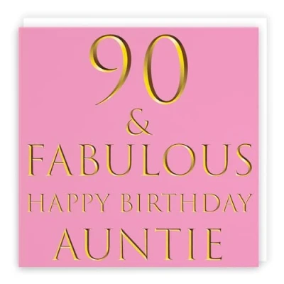 Image of Hunts England Auntie 90th Birthday Card 90 &amp; Fabulous Happy Still Totally Collection Fun
