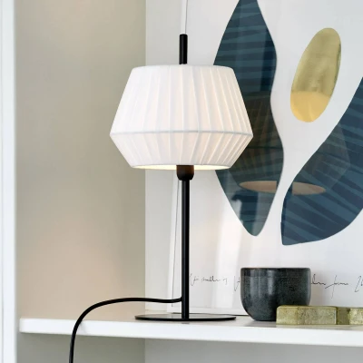 Image of Nordlux Dicte Table Lamp Light in White Homeware Lighting Modern Metal Frame Office Living Room Bedroom 40W, Dome Shade 210 x x425mm; 2.1kg