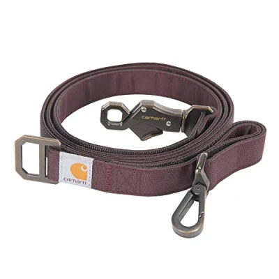 Image of Carhartt Pet Durable Nylon Duck Leashes for Dogs, Reflective Stitching Visibility, Deep Wine, Small