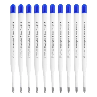Image of Westcott Ballpoint Pen Refills Blue Pack of 10 G2 XB 1.4 mm in Refill Compatible with ISO Standard Indelible Ink E 733492 00
