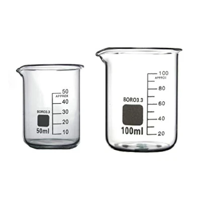 Image of Rocwing Boro 3.3 Glass Graduated Measuring Beaker for Lab or Kitchen (50ml+100ml)