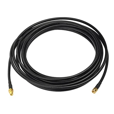 Image of Eightwood 3G 4G Antenna SMA Extension Cable Male to BulkHead Jack Low Loss KSR195 16.5ft 5m Compatible for WiFi Router Hsdpa Huawei 2G LTE Mobile