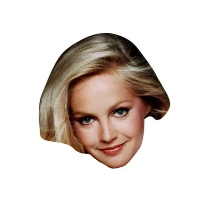 Image of FoxyPrinting Lucy Ewing Dallas Celebrity Cardboard Party Face Mask Fancy Dress
