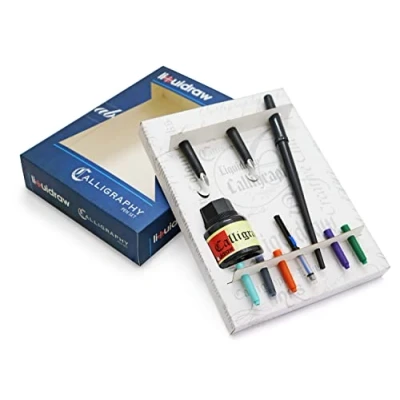 Image of Liquidraw Arabic Calligraphy Set Dip Pen Nibs Holder With Black Ink Left Hand For Artists, Beginners, Adults &amp; Kids