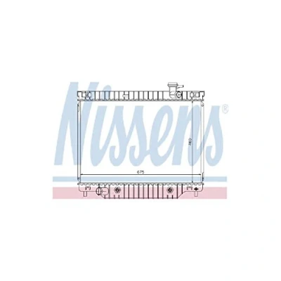 Image of 52485546 Engine radiator NISSENS 69211 Aluminium 460mm 655mm 26mm without gasket/seal expansion tank, frame Brazed cooling fins