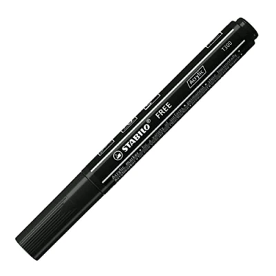 Image of Acrylic Marker STABILO Free T300 2 3mm Bullet Tip Black, 692/746