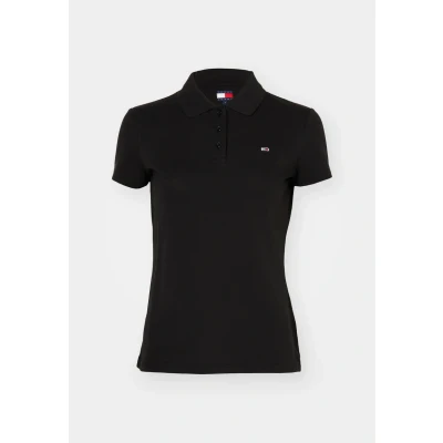 Image of Tommy Jeans SLIM Essential Polo shirt, Women&#039;s, Size: 8, Black