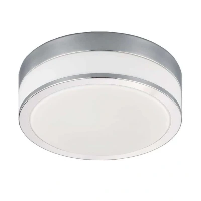 Image of Lindby ceiling lamp Flavi, Ø 23 cm, nickel, glass, IP44, E27