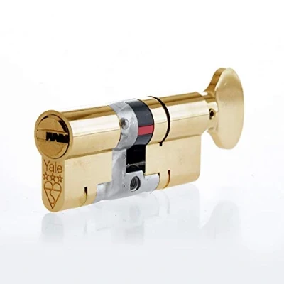 Image of Yale B YS3 4040BT Euro Thumbturn 3 Star Cylinder, Keys Supplied, Maximum Security, Boxed, Suitable for All Door Types, 40:40 (80 mm), Brass Finish