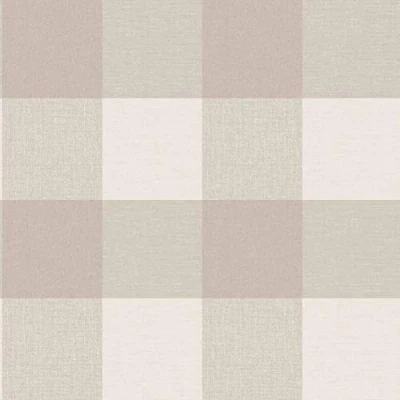 Image of Fine Décor M1503 Glamorous Check Natural Wallpaper, White,Full Roll