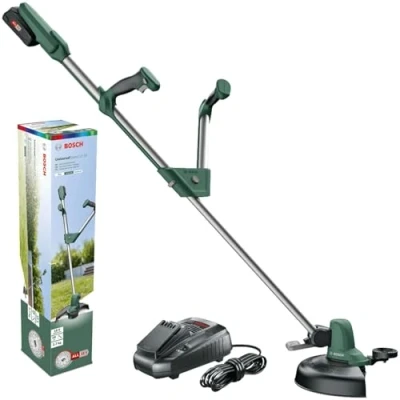 Image of Bosch Cordless Grass Trimmer UniversalGrassCut 18V 260 (1x Battery, 18 Volt System, Adjustable Handles, in Carton Packaging), Cutting Diameter: 26 cm