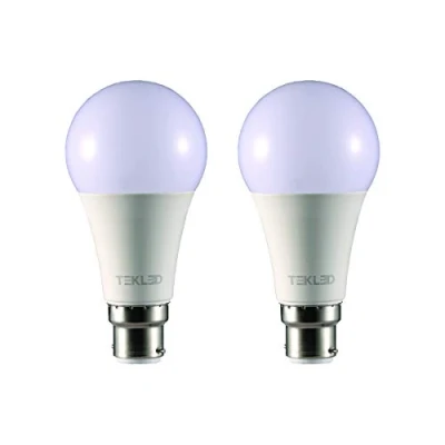 Image of TEKLED® A60 DIMMABLE LED Bulbs B22 Bayonet Cap Energy Saving 9W Light Bulb 60W Incandescent Equivalent 4000K 765LM 2 Pack Cool White