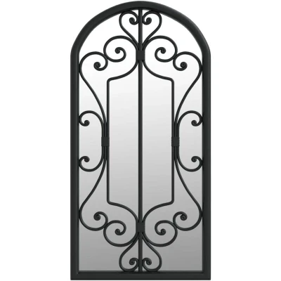 Image of vidaXL Garden Mirror Black 70x30 cm Iron for Outdoor Use
