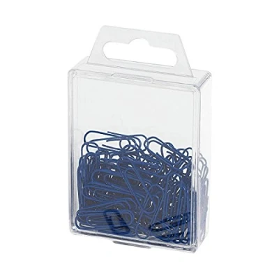 Image of Wedo 901244200 Metal Plastic Coated Paper Clips, 27 mm, Pack of 100 Blue